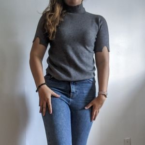 NWT Short sleeve Heather grey turtleneck